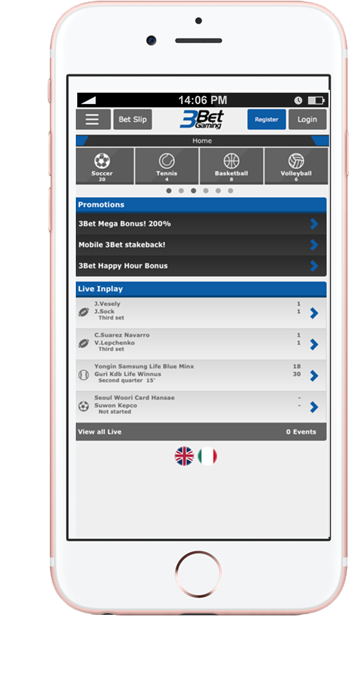 image of 3BetGaming platform on mobile for NGINX Plus load balancing case study