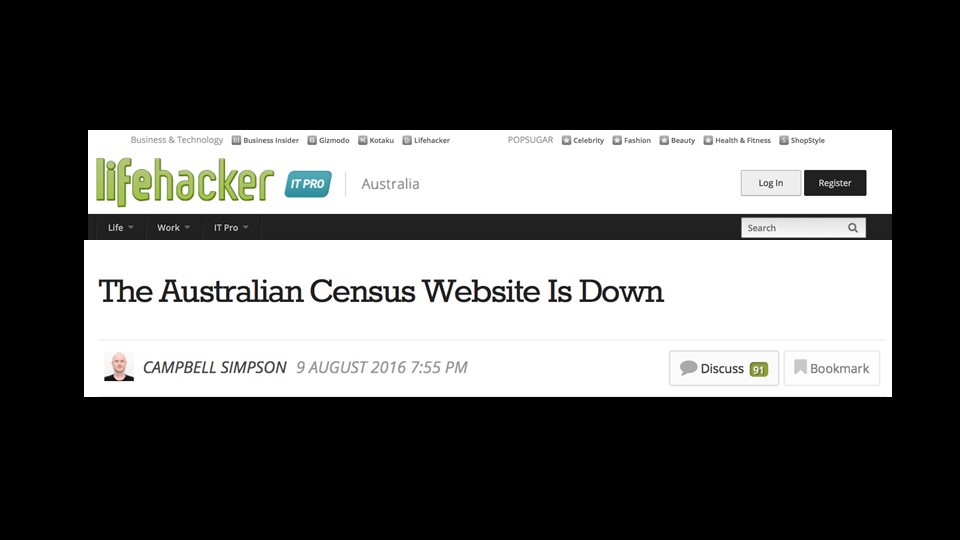 Australian Census Website Shuts down [presentation by Gus Robertson,of NGINX at nginx.conf 2016]