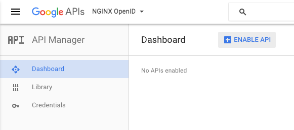 When creating a Google OAuth 2.0 client ID, while on the API Manager Dashboard screen click the ENABLE API button.